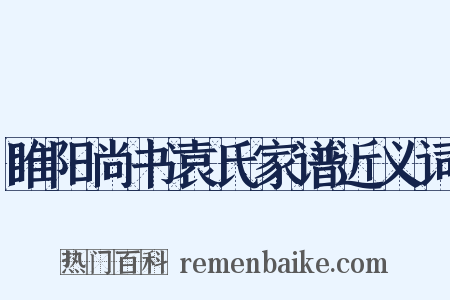 睢阳尚书袁氏家谱近义词是什么意思的图片